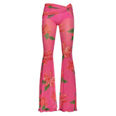 Multicolor Polyester Women Pant